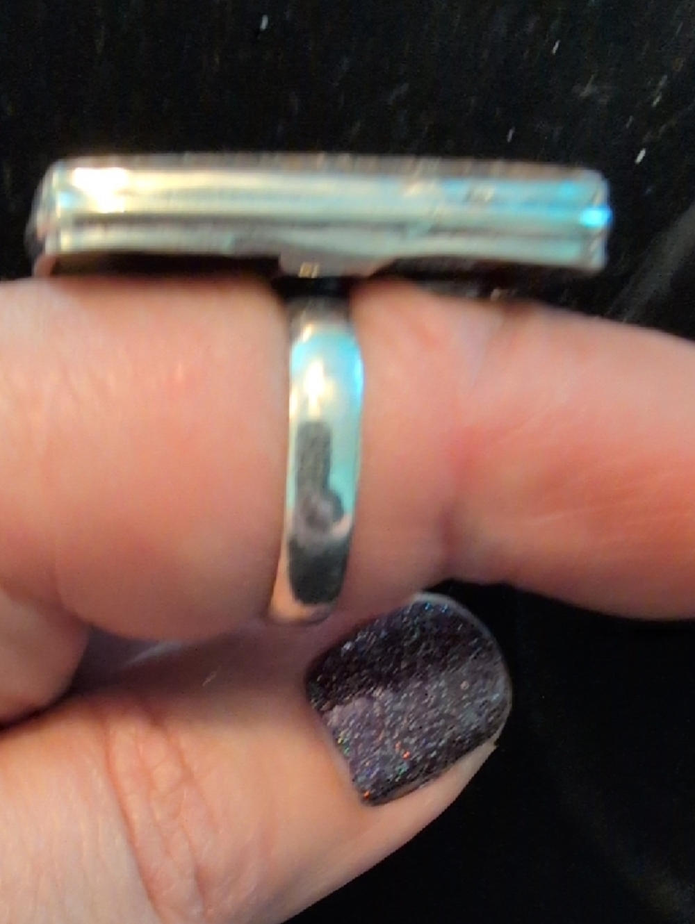 Rectangular Stick Agate Ring - Picture 3 of 9